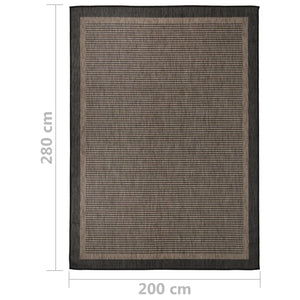 Tappeto da Esterni a Tessitura Piatta 200x280 cm Marrone Scuro cod mxl 69324