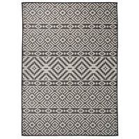 Tappeto da Esterni a Tessitura Piatta 200x280 cm Strisce Nere
