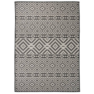 Tappeto da Esterni a Tessitura Piatta 200x280 cm Strisce Nere