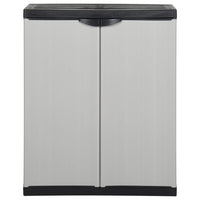 Armadietto da Giardino con 1 Ripiano Grigio e Nero 68x40x85 cm 340981