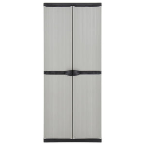 Armadietto da Giardino con 3 Ripiani Grigio e Nero 68x40x168 cm 340983