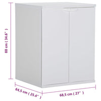 Mobile per Lavatrice Bianco 68,5x64,5x88 cm in PVC 340986