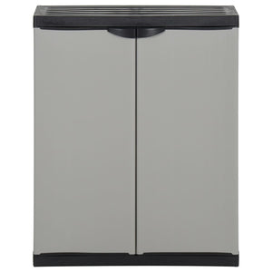 Armadio per Rifiuti da Giardino Grigio e Nero 68x40x85 cm in PP 340987