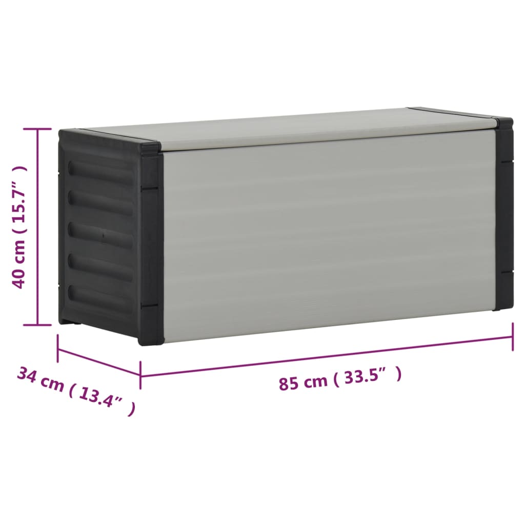 Mobile per rifiuti da giardino 85 x 34 x 40 cm grigio 02_0006065