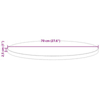 Piano Tavolo Ø70x2,5 cm in Legno Massello di Pino 813648
