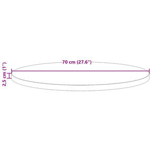 Piano Tavolo Ø70x2,5 cm in Legno Massello di Pino 813648