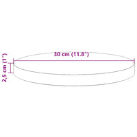 Piano Tavolo Bianco Ø30x2,5 cm in Legno Massello di Pino 813651