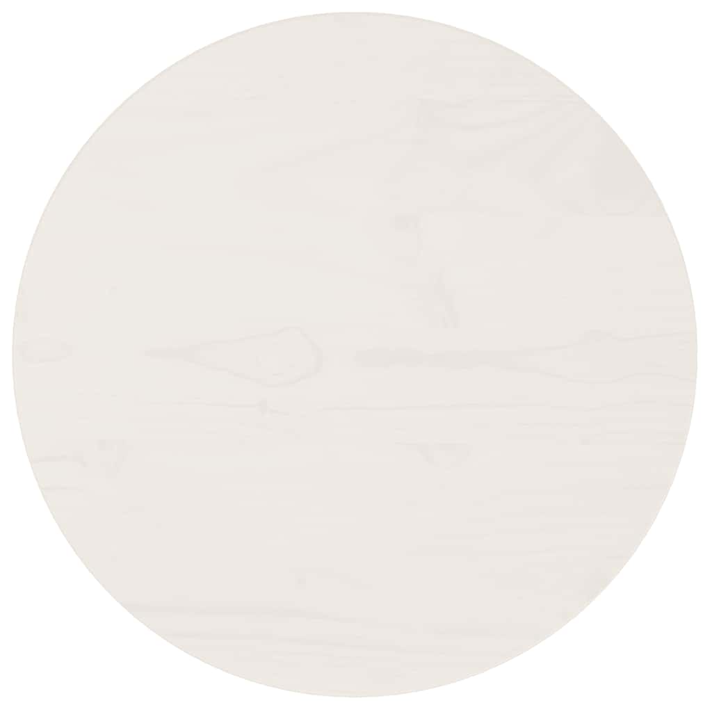 Piano Tavolo Bianco Ã˜40x2,5 cm in Legno Massello di Pinocod mxl 104443