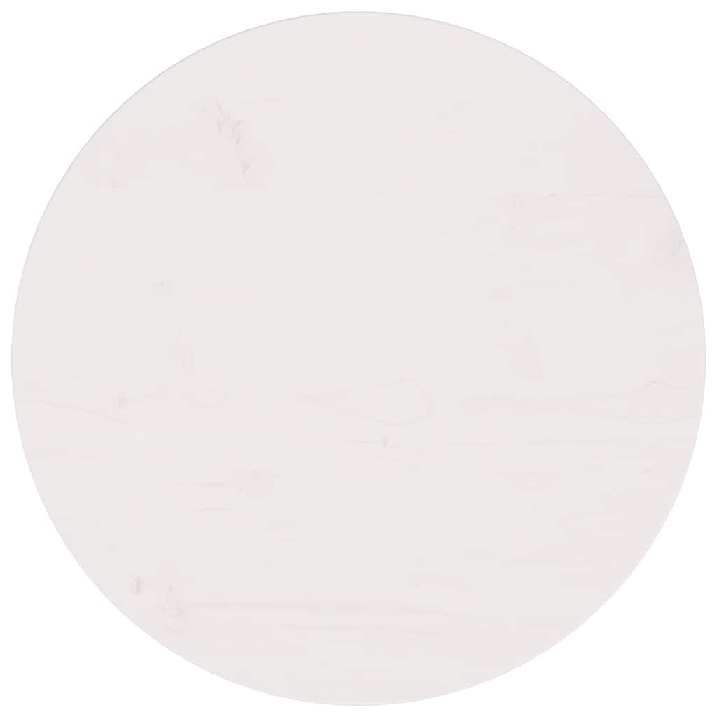 Piano Tavolo Bianco Ã˜50x2,5 cm in Legno Massello di Pinocod mxl 73384