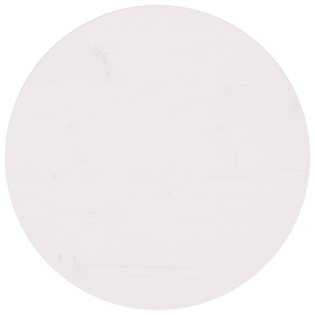 Piano Tavolo Bianco Ø60x2,5 cm in Legno Massello di Pino