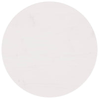 Piano Tavolo Bianco Ø60x2,5 cm in Legno Massello di Pino