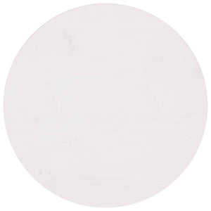 Piano Tavolo Bianco Ø60x2,5 cm in Legno Massello di Pino
