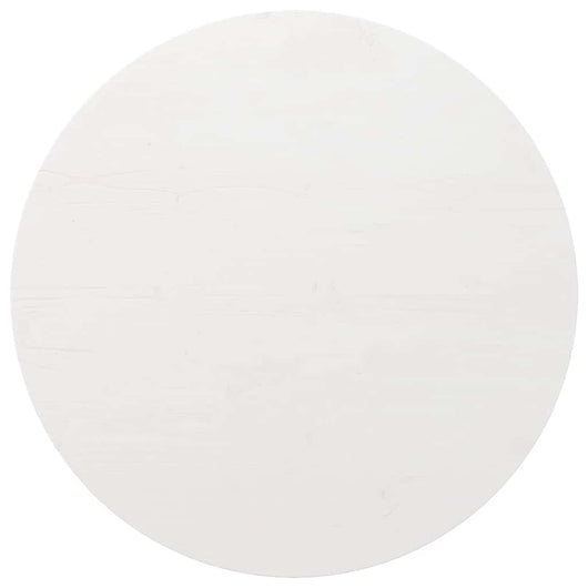 Piano Tavolo Bianco Ø80x2,5 cm in Legno Massello di Pino