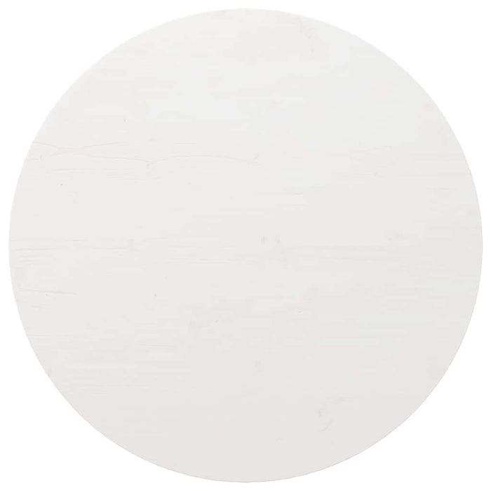 Piano Tavolo Bianco Ø80x2,5 cm in Legno Massello di Pino