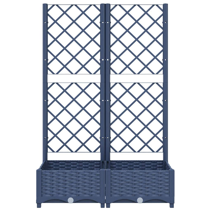 Fioriera da Giardino e Graticcio Grigio Blu 80x40x121,5 cm PP