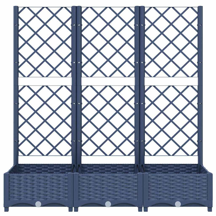 Fioriera da Giardino e Graticcio Grigio Scuro 120x40x121,5cm PP cod mxl 52536