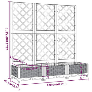 Fioriera da Giardino e Graticcio Grigio Scuro 120x40x121,5cm PP cod mxl 52536