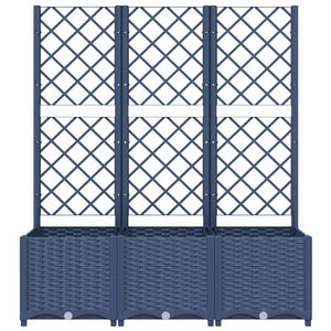 Fioriera da Giardino con Graticcio Grigio Blu 120x40x136 cm PP