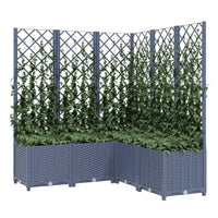 Fioriera da Giardino Graticcio Grigio Blu 120x120x136cm PP 318257