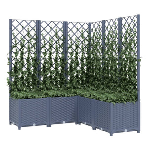 Fioriera da Giardino Graticcio Grigio Blu 120x120x136cm PP 318257