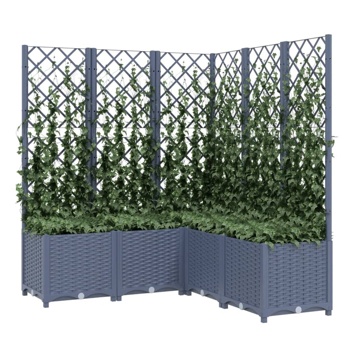 Fioriera da Giardino Graticcio Grigio Blu 120x120x136cm PP 318257