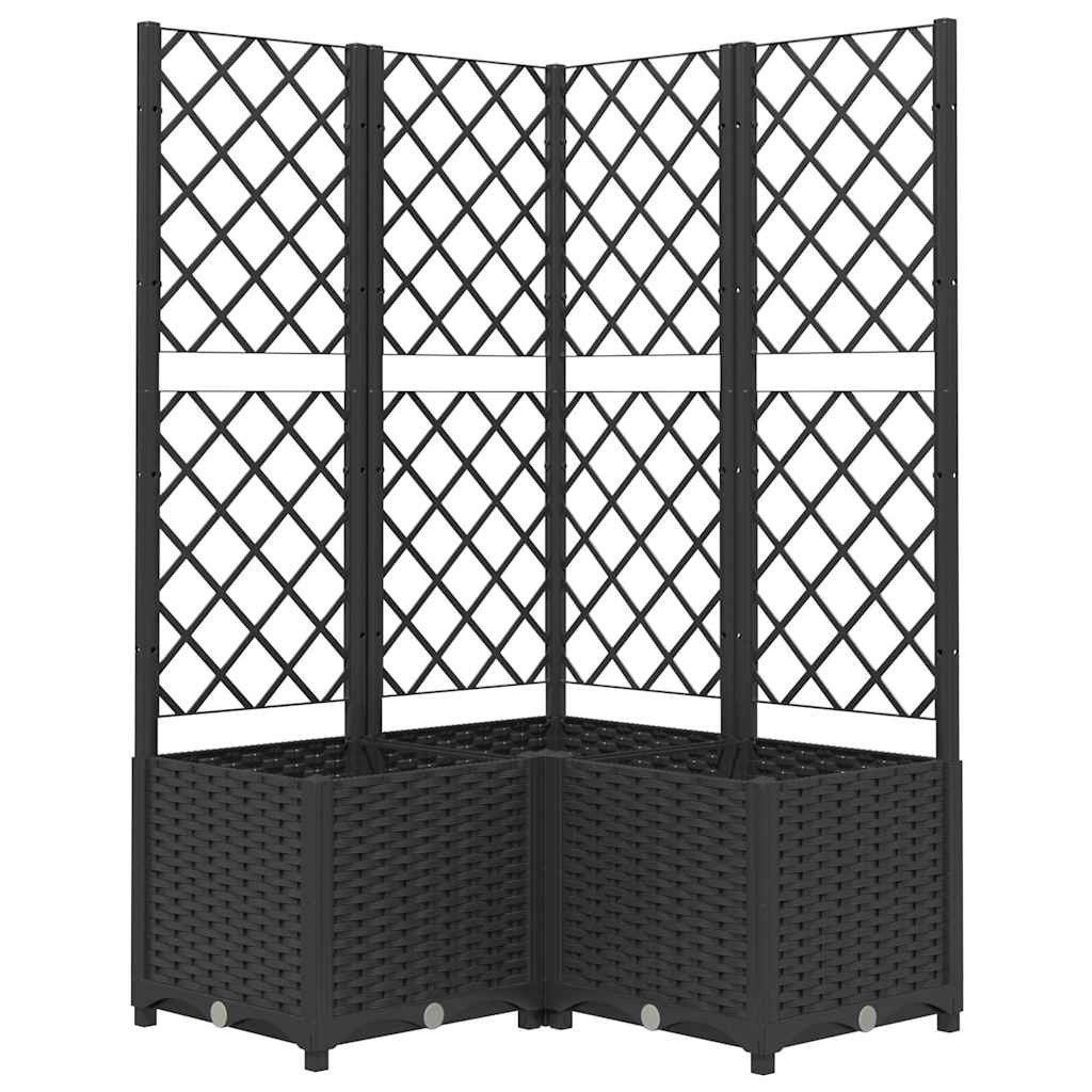 Fioriera da Giardino con Graticcio Nero 80x80x136 cm in PP 318275