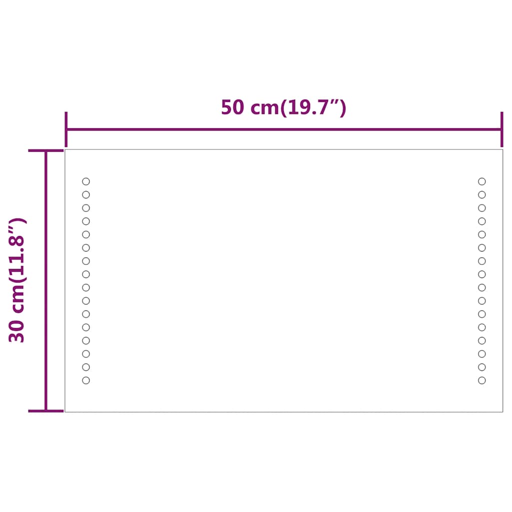 Specchio da Bagno con Luci LED-Specchio per Bagno 50x30 cm 257839