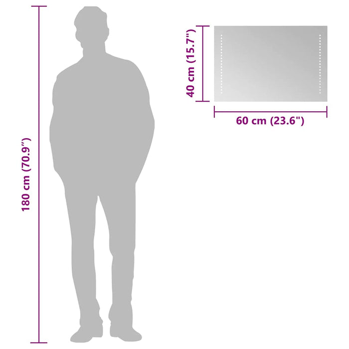 Specchio da Bagno con Luci LED 60x40 cm 151725