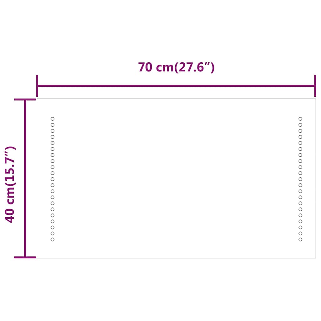 Specchio da Bagno con Luci LED 70x40 cm 151726