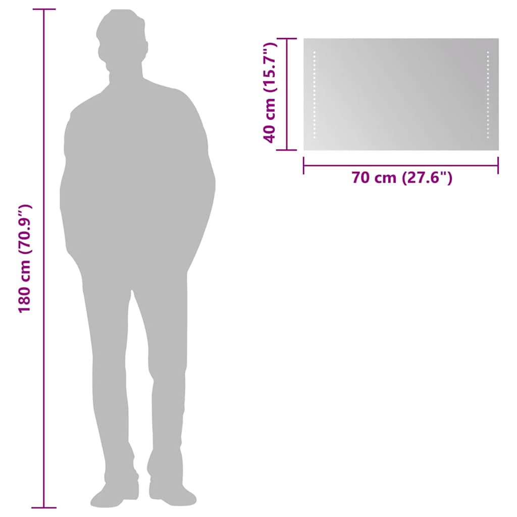 Specchio da Bagno con Luci LED 70x40 cm 151726