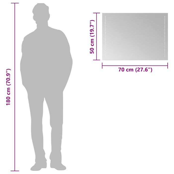 Specchio da Bagno con Luci LED 70x50 cm 151727