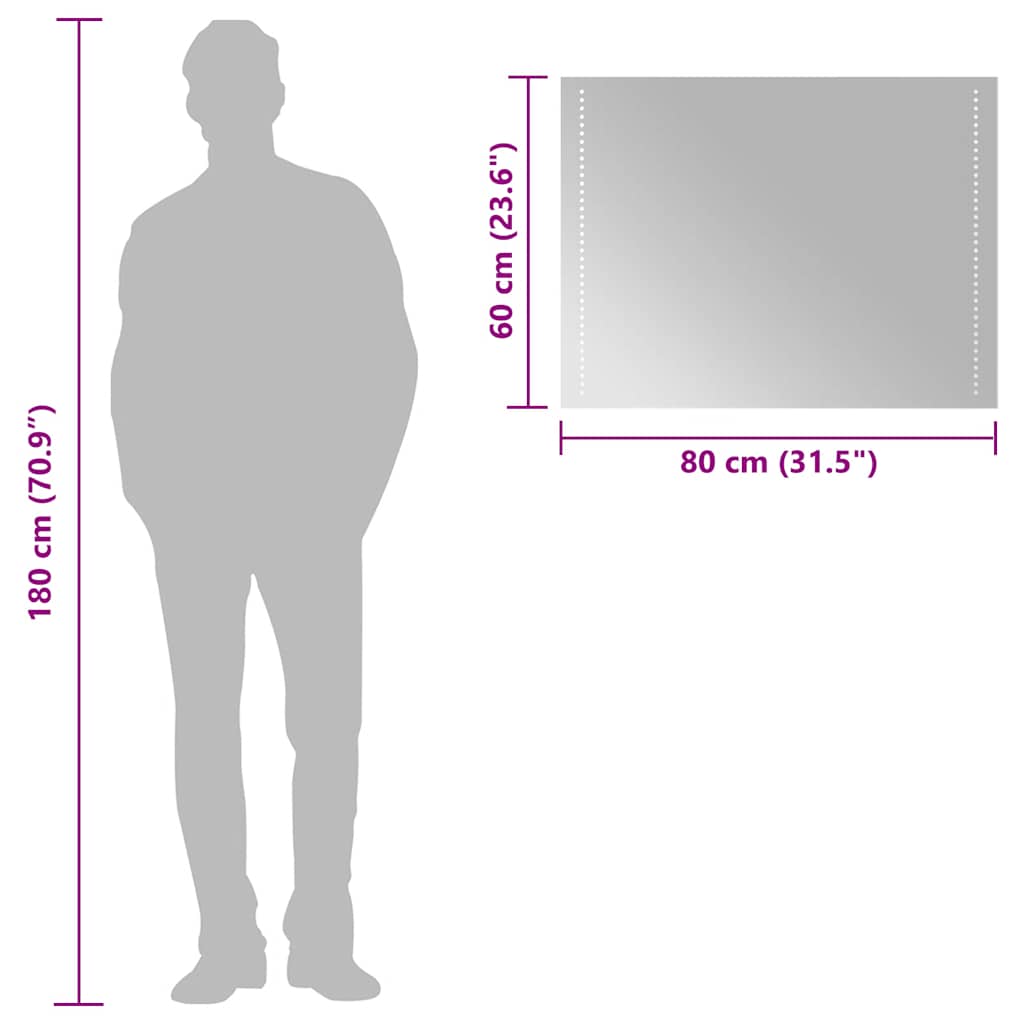 Specchio da Bagno con Luci LED 80x60 cm 151730