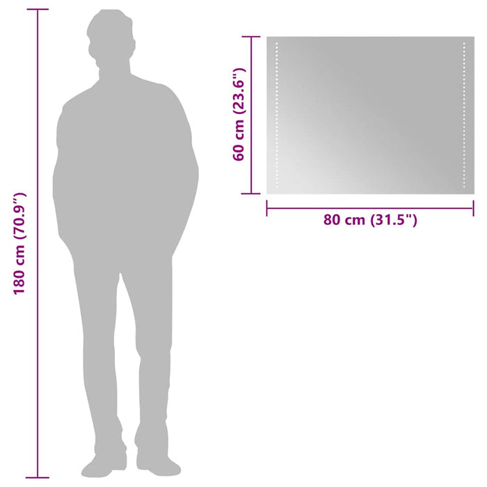 Specchio da Bagno con Luci LED 80x60 cm 151730