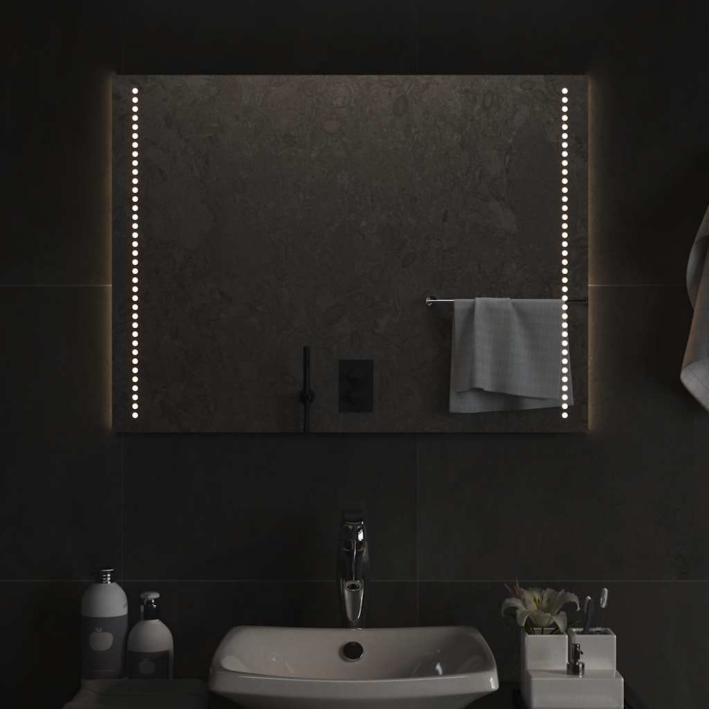 Specchio da Bagno con Luci LED 80x60 cm 151730