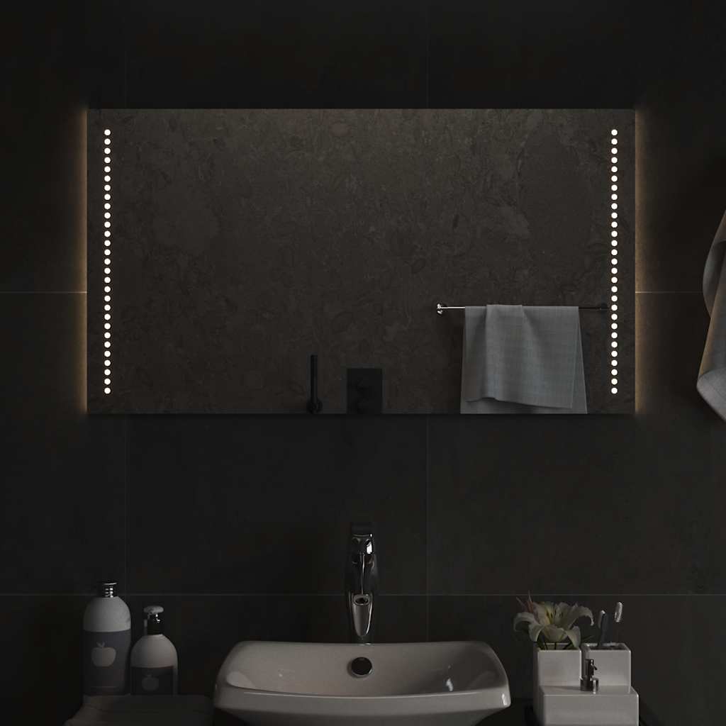 Specchio da Bagno con Luci LED 90x50 cm 151732