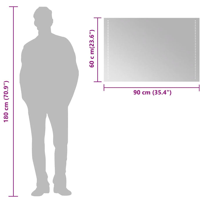 Specchio da Bagno con Luci LED 90x60 cm 151733