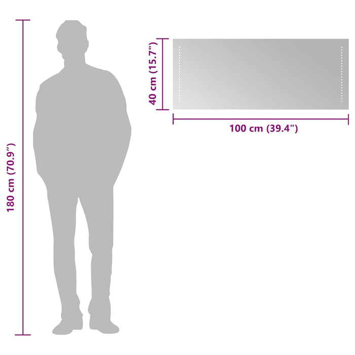 Specchio da Bagno con Luci LED 100x40 cm 151734