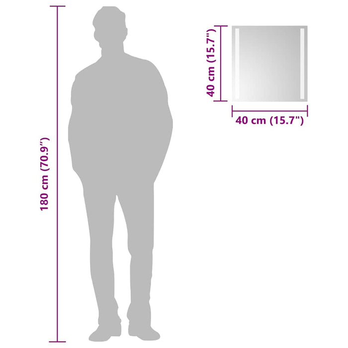 Specchio da Bagno con Luci LED-Specchio per Bagno 40x40 cm 960317