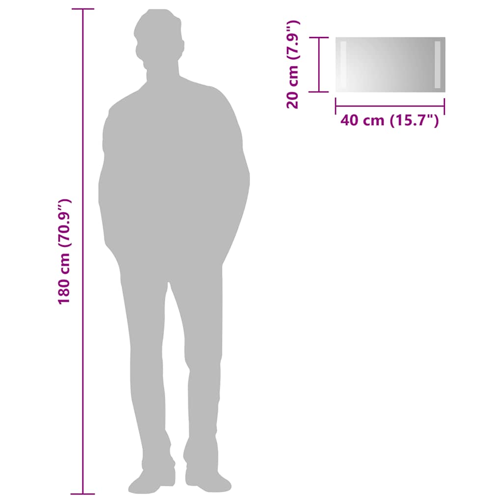 Specchio da Bagno con Luci LED 40x20 cm 151741