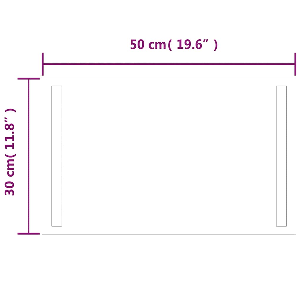 Specchio da Bagno con Luci LED 50x30 cm cod mxl 67813