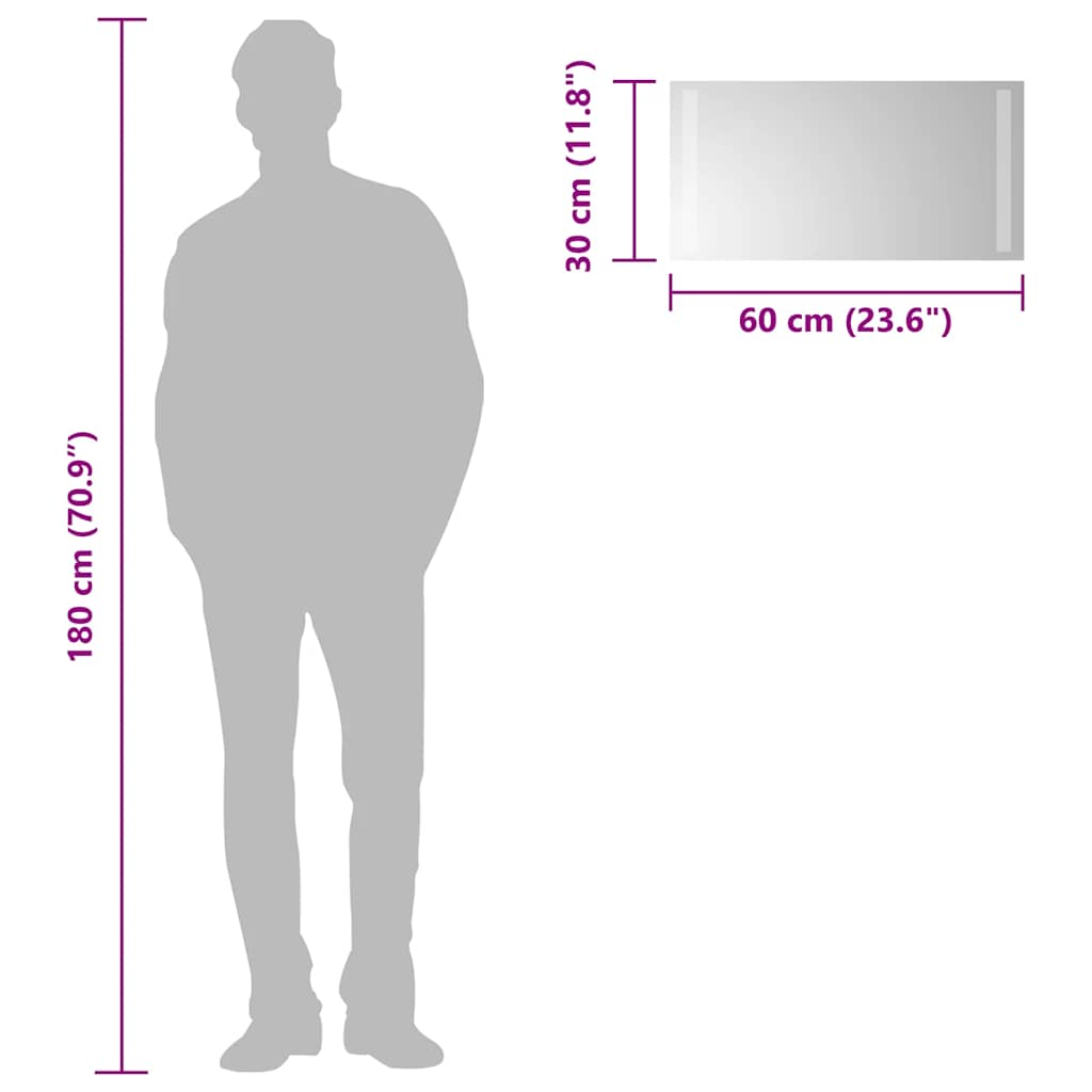 Specchio da Bagno con Luci LED-Specchio per Bagno 60x30 cm 307808