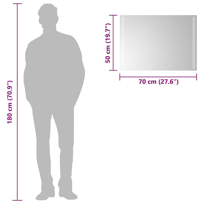 Specchio da Bagno con Luci LED 70x50 cm 151746