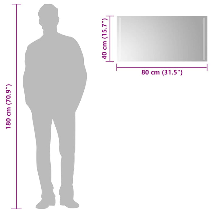 Specchio da Bagno con Luci LED 80x40 cm 151747