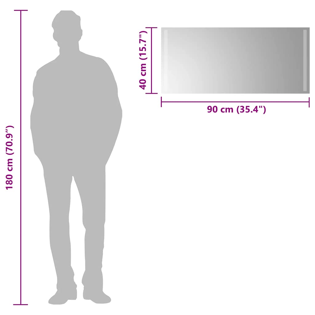 Specchio da Bagno con Luci LED 90x40 cm 151750