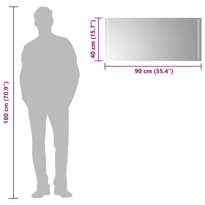 Specchio da Bagno con Luci LED-Specchio per Bagno 90x40 cm 139949