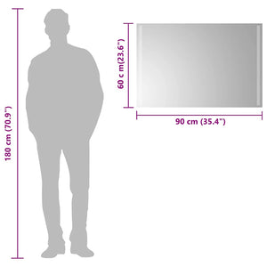 Specchio da Bagno con Luci LED-Specchio per Bagno 90x60 cm 501149