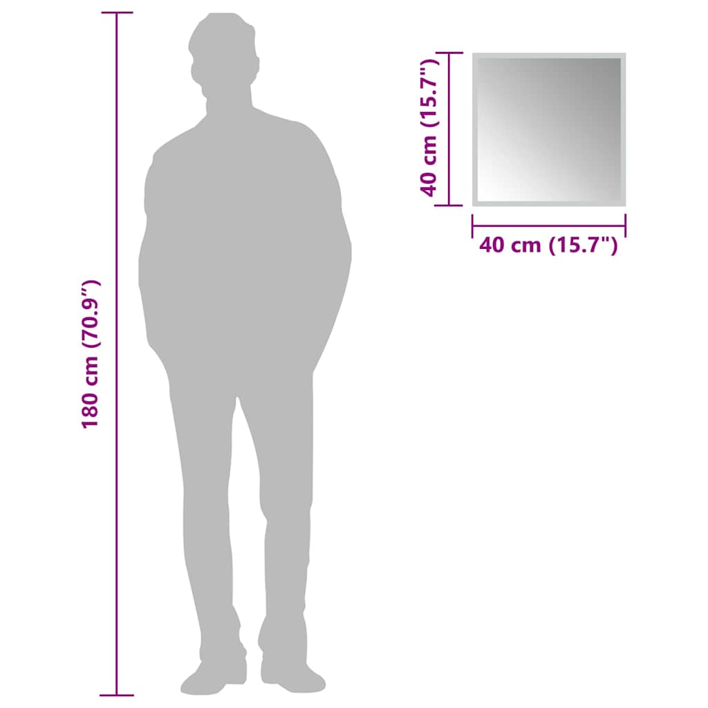 Specchio da Bagno con Luci LED 40x40 cm 151757