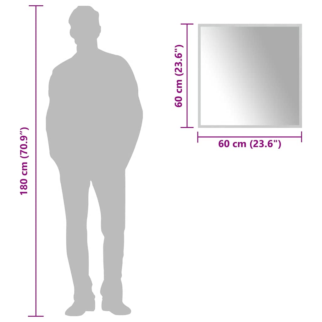 Specchio da Bagno-Specchio per il bagno  con Luci LED 60x60 cm