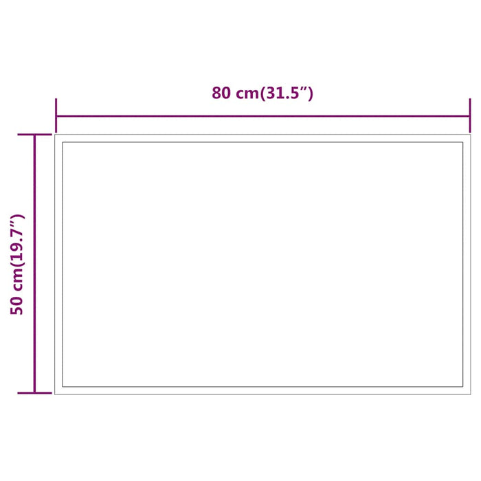Specchio da Bagno con Luci LED 80x50 cm 151767