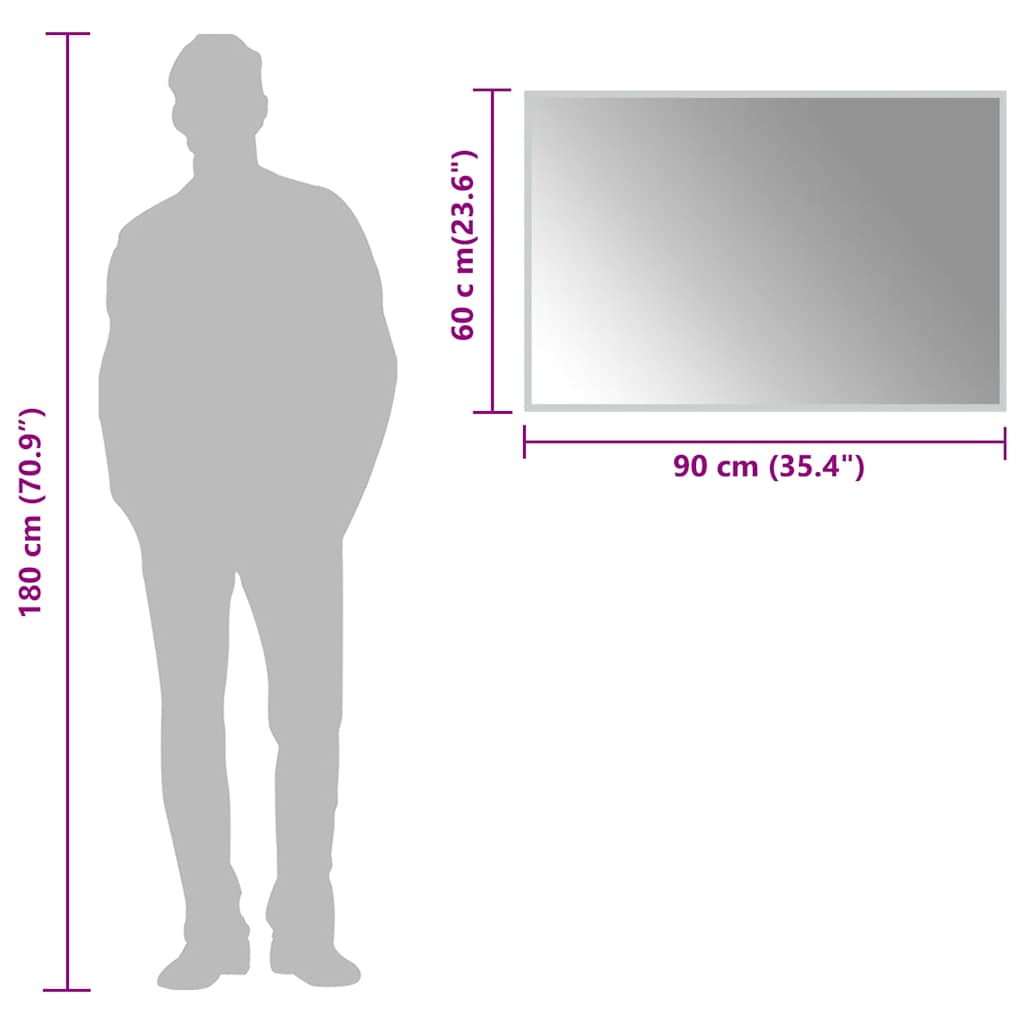 Specchio da Bagno con Luci LED 90x60 cm